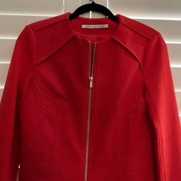 Women's Red Zip-Up Jacket - Picture 3 of 7